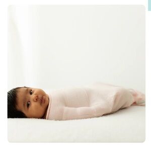 Soft Pink Knit Footed One-Piece for Babies
